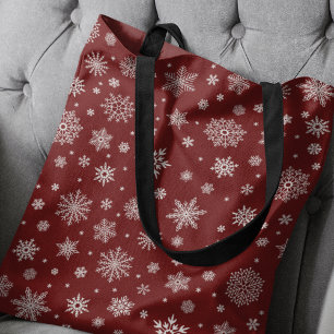 Tote Bag Rouge cramoisson blanc d'hiver
