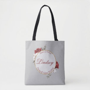 Tote Bag Rouge de Bourgogne & Roses Blanches Demoiselle d'H