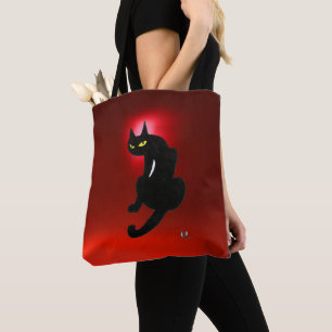 Tote Bag Rouge de CAT NOIR de NINJA