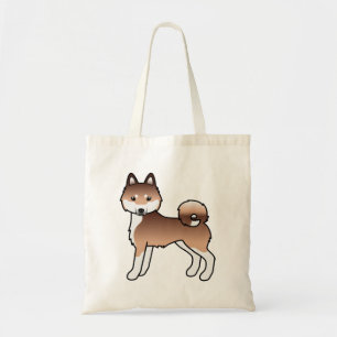 Tote Bag Rouge Et Blanc Alaskan Klee Kai Cute Dessin Chien