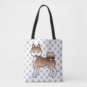 Tote Bag Rouge Et Blanc Alaskan Klee Kai Cute Dog & Patroui