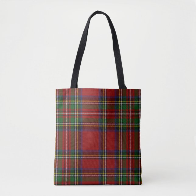 Tote Bag Rouge et vert plaid (Devant)