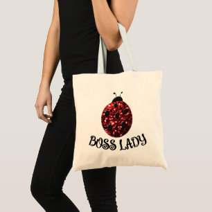 Tote Bag Rouge étincelant Ladybug BOSS LADY Personnaliser