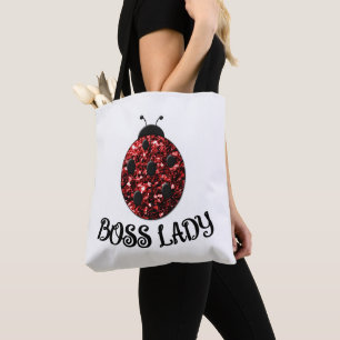 Tote Bag Rouge étincelant Ladybug BOSS LADY Personnaliser