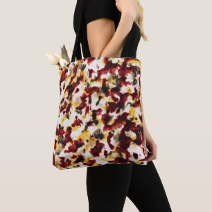 Tote Bag Rouge foncé Brun Noir Or 