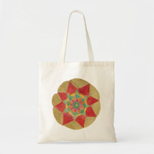 Tote Bag Rouge Golden Main peint Mandala Budget Fourre-tout