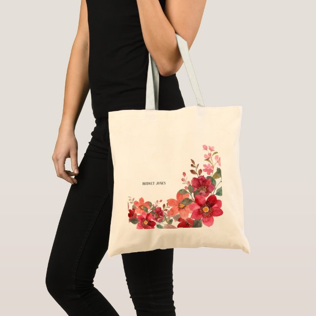 Tote Bag Rouge intemporel personnalisable (Devant (produit))