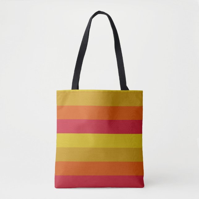 Tote Bag Rouge, jaune, or et orange (Devant)