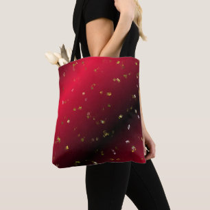 Tote Bag rouge, noël, chèques, noël, xmas, brillant, orneme