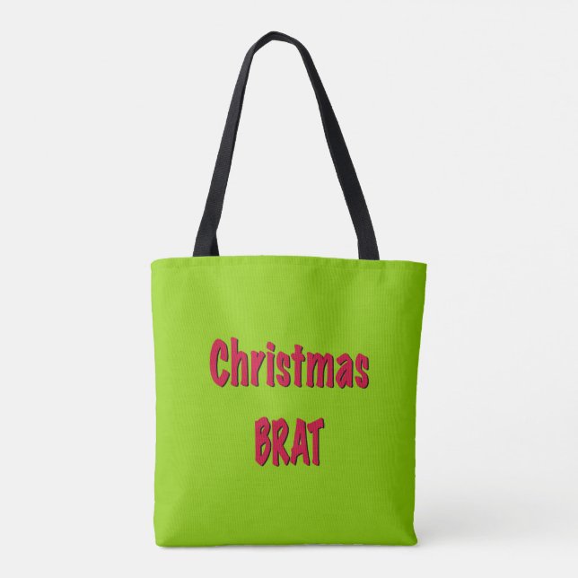 Tote Bag Rouge Noël Et Vert Bras (Dos)