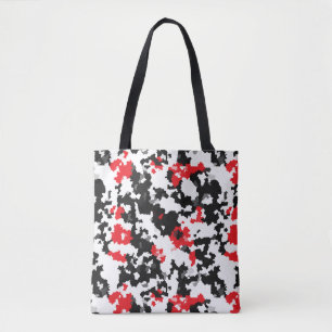 Tote Bag Rouge noir blanc irrégulier Design abstrait