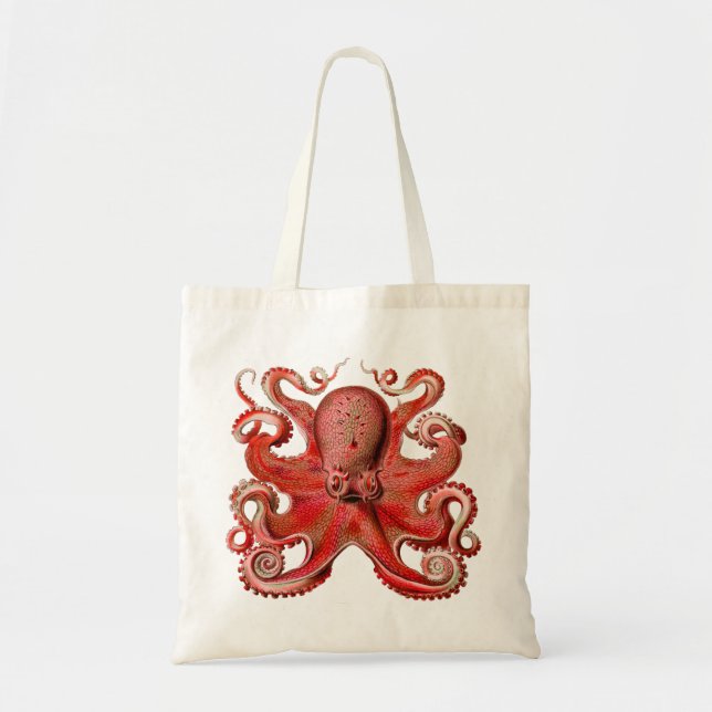Tote Bag Rouge octopique de Haeckel (Devant)