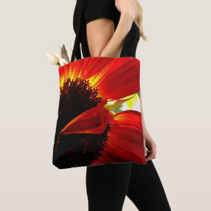 Tote Bag Rouge Orange Gerbera Daisy Photo Bold Modern Desig