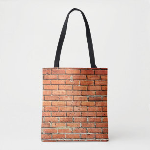 Tote Bag Rouge Orange Petit Mur de Brick Urbain