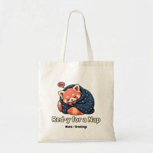 Tote Bag Rouge Prêt Pour Une Sieste Mignon Petit Panda Roux