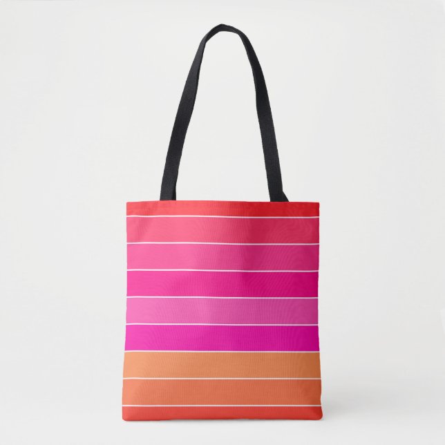 Tote Bag Rouge, rose et orange (Devant)