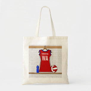 Tote Bag Rouge uniforme de net-ball fait sur commande avec