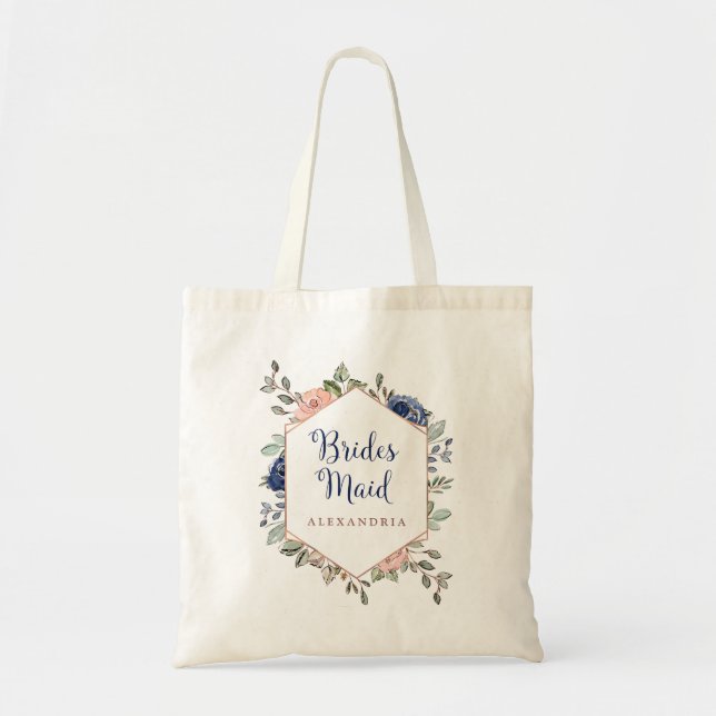 Tote Bag Rougissent et la demoiselle d'honneur géométrique (Devant)