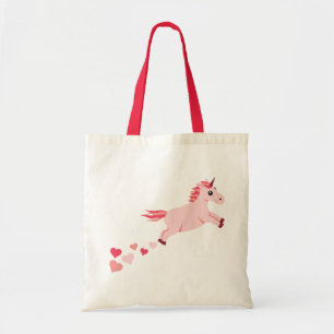 Tote Bag Rougissent la licorne rose de coeur