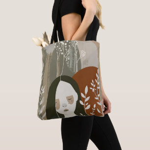 Tote Bag Rouille verte Tan Femme Empowering Abstraite