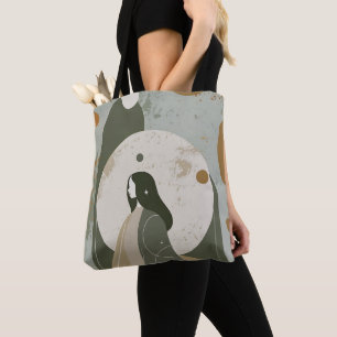Tote Bag Rouille verte Tan Femme stimulante Abstrait