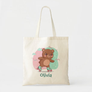 Tote Bag Rouleau rétro Patinage bébé ours
