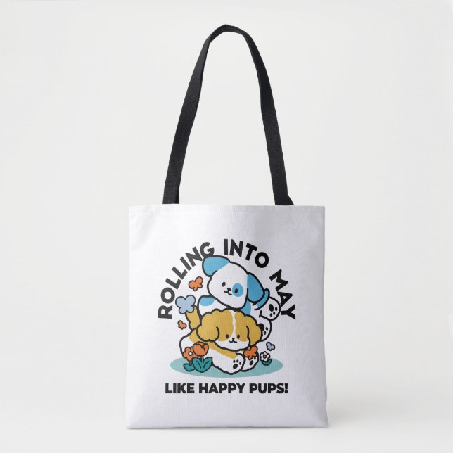 Tote Bag Rouler En Mai Comme De Joyeux Pups - Mignonne Chie (Devant)