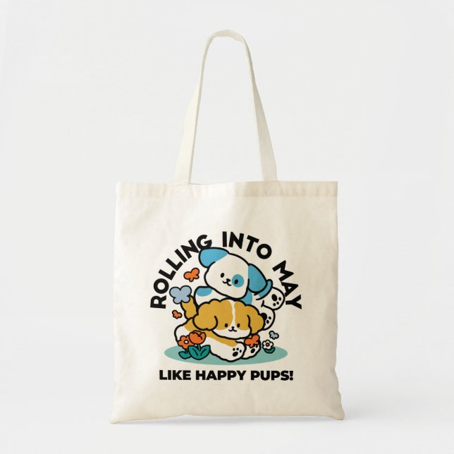 Tote Bag Rouler En Mai Comme De Joyeux Pups - Mignonne Chie (Devant)