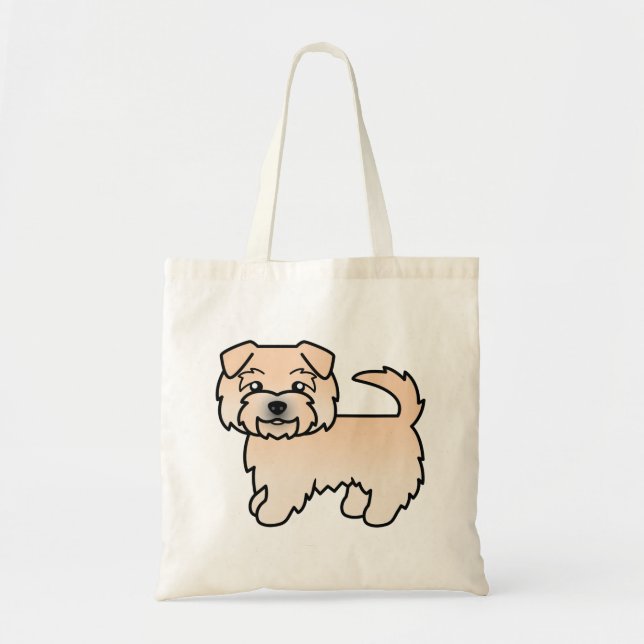 Tote Bag Rouler Norfolk Terrier mignon chien de dessin (Devant)