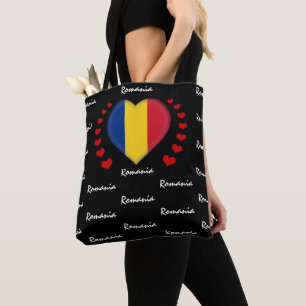 Tote Bag Roumanie Drapeau & Coeur, Roumain Drapeau mode / s