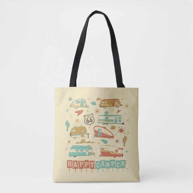 Tote Bag Route 66 Happy Camper (Devant)