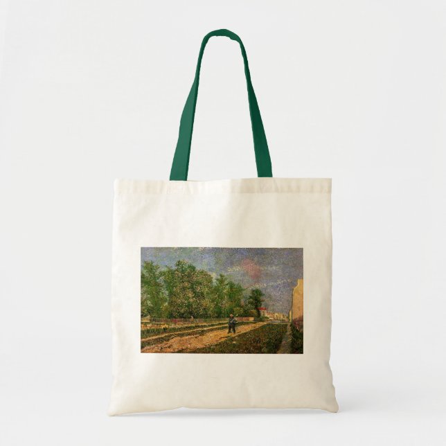 Tote Bag Route de Paris avec paysan par Vincent van Gogh (Devant)