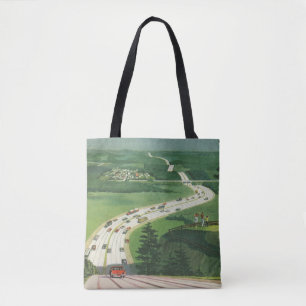 Tote Bag Routes panoramiques américaines vintage, road trip