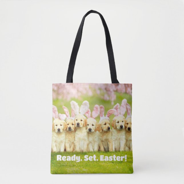 Tote Bag Row of Puppy Bunnies (Devant)