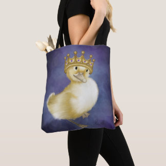 Tote Bag Royal Quackery : Canard jaune avec Couronne or