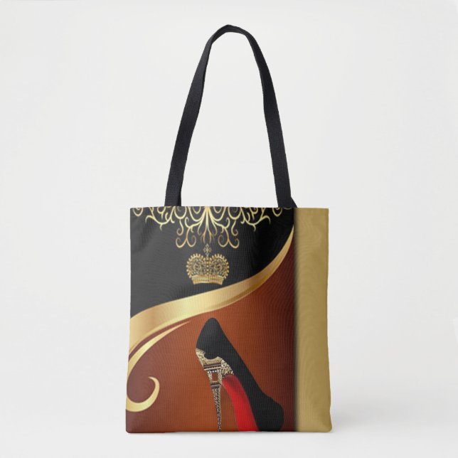 Tote Bag Royality Paris High Heel & Gold Crown (Devant)