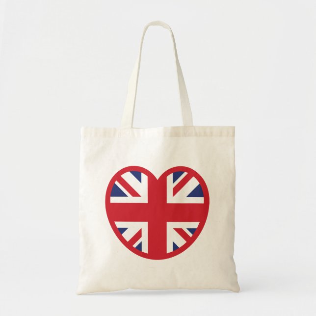 Tote Bag Royaume-Uni Union Jack Flag Heart (Devant)