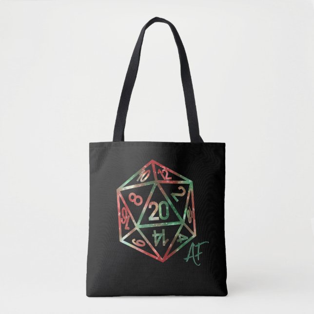 Tote Bag RPG Crit AF | Jeu XMAS Imaginaire Tabletop Dice (Devant)