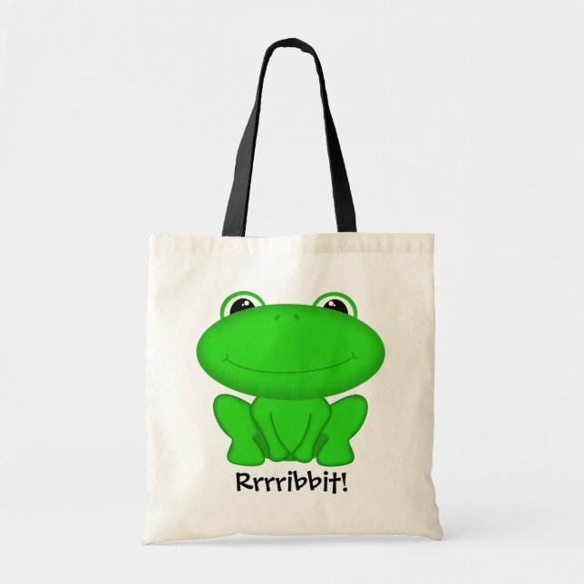 Tote Bag Rrrribbit ! Froggie vert (Devant)