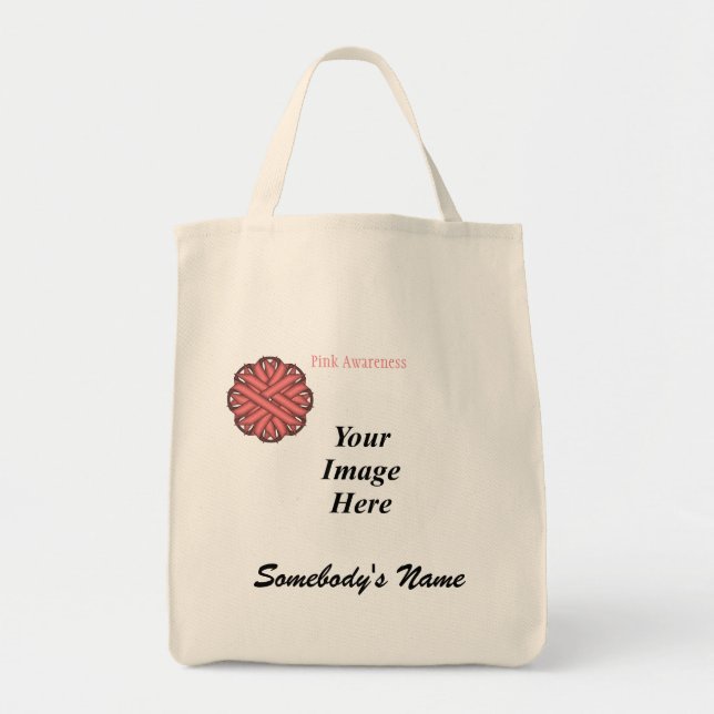 Tote Bag Ruban à fleurs roses par Kenneth Yoncich Modèle (Devant)