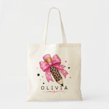 Ruban à pois rose personnalisé Crayon léopard Ense