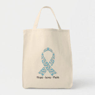 Tote Bag Ruban bleu-clair de conscience d'espoir