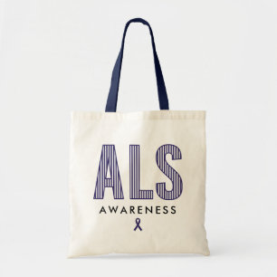 Tote Bag Ruban bleu de sensibilisation à la SLA