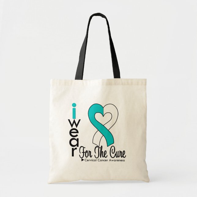 Tote Bag Ruban Cancer Du Col Pour Le Traitement (Devant)