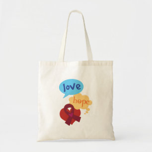 Tote Bag Ruban de Bourgogne d'espoir d'amour