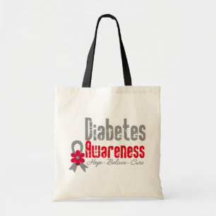 Tote Bag Ruban de fleur de conscience de diabète
