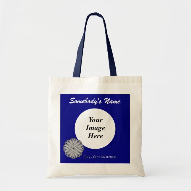Tote Bag Ruban de fleurs grises Modèle par Kenneth Yoncich (Devant)