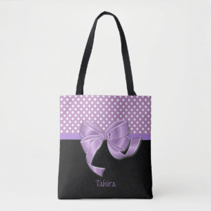 Tote Bag Ruban de lavande et Pois