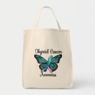 Tote Bag Ruban de papillon de cancer de la thyroïde