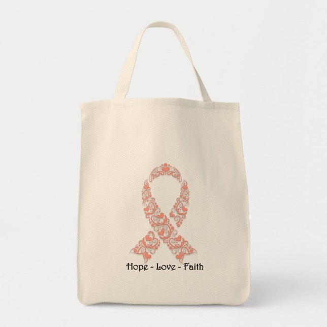 Tote Bag Ruban de sensibilisation à la pêche de l'espoir (Devant)